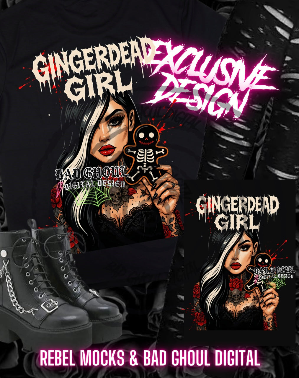 Exclusive Gingerdead Girl PNG DOWNLOAD BLACK FAB ONLY