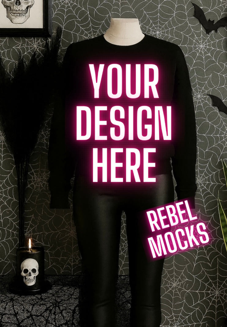Black Sweatshirt Goth Edgy Alternative Mock Up