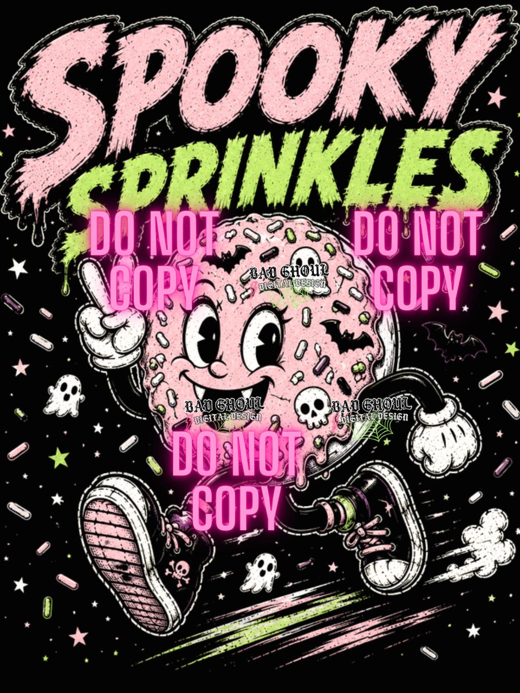 Spooky Sprinkles| PNG DOWNLOAD| Black Fabric