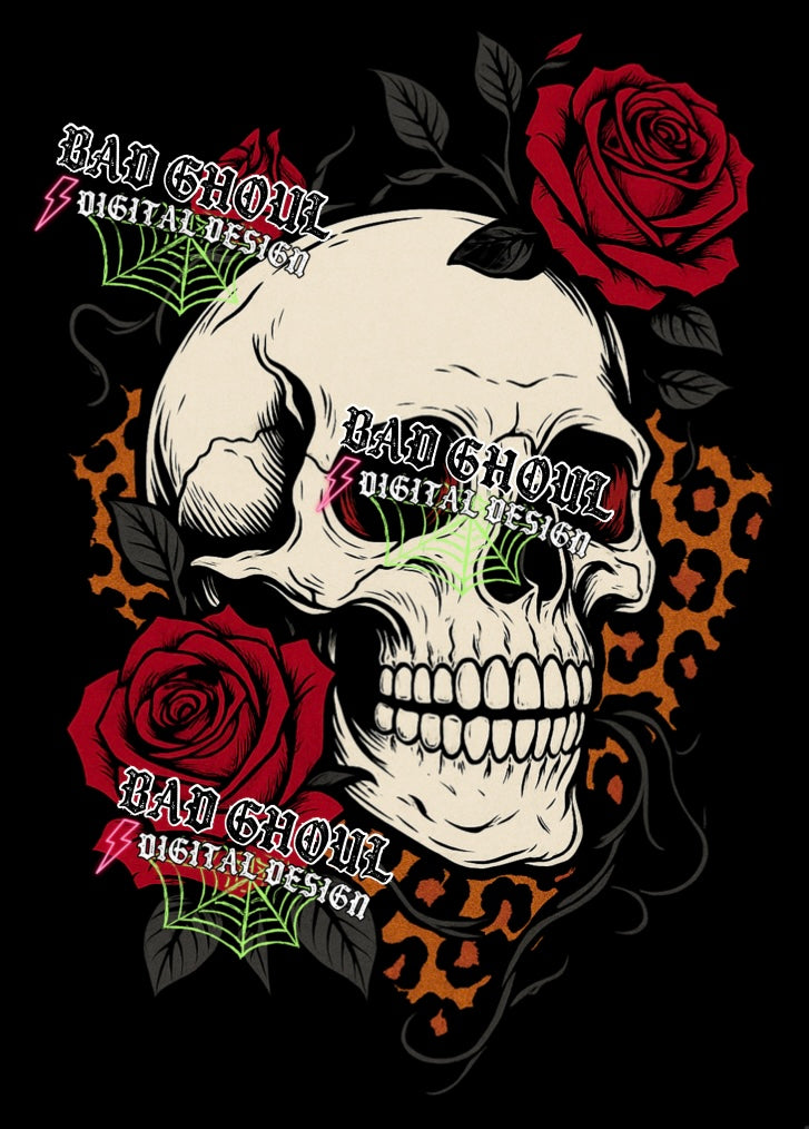 Skull & Roses PNG DOWNLOAD