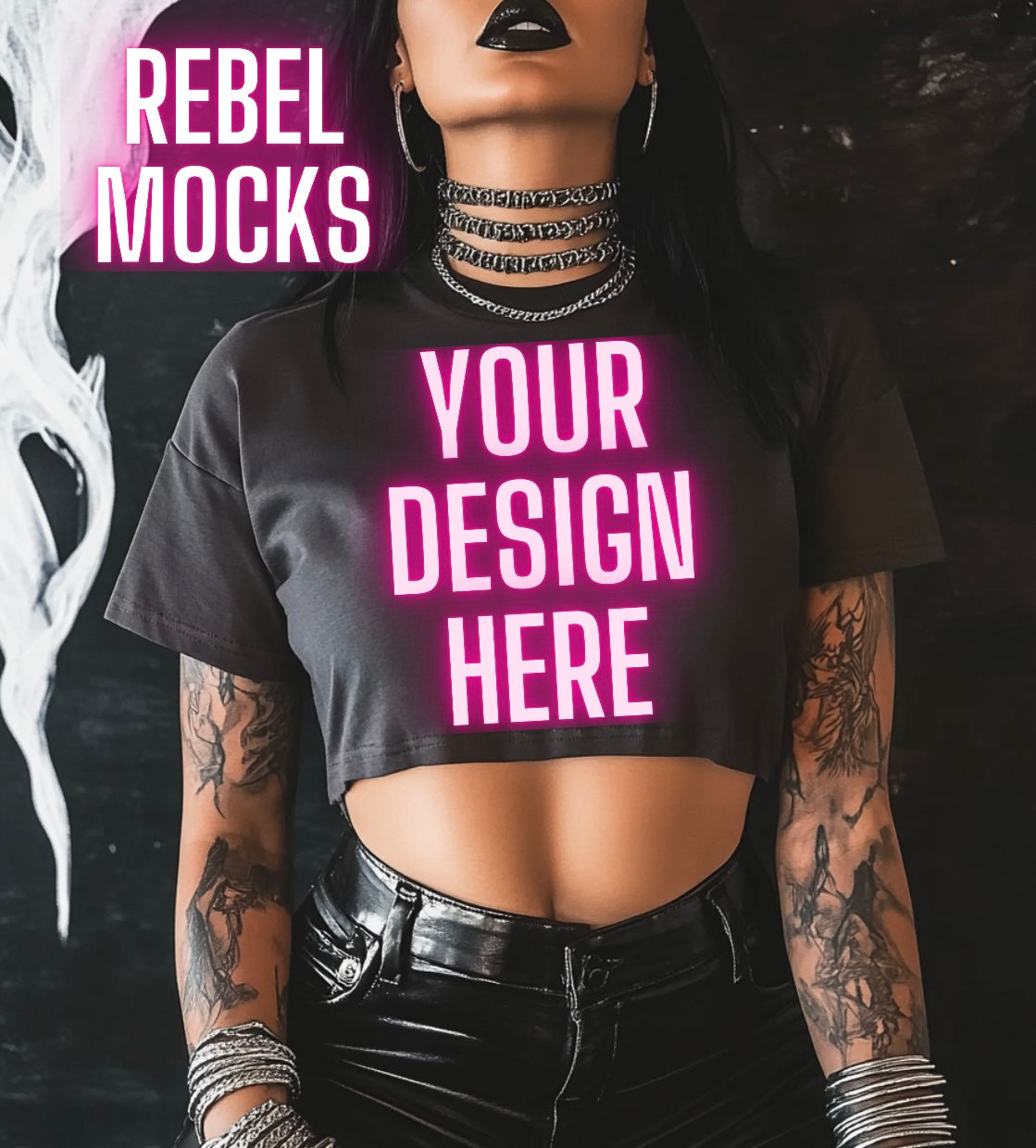 Crop Top Edgy Trendy Mock Up Model