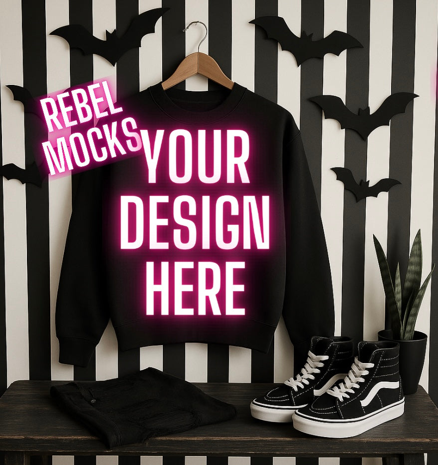 Black Sweatshirt Edgy Alternative Mock Up