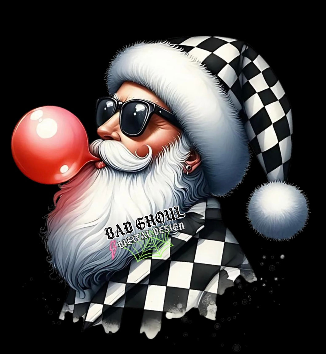 Checkered Santa PNG Download