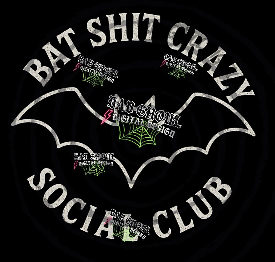 Bat Shit Social Club Black Fab PNG DOWNLOAD