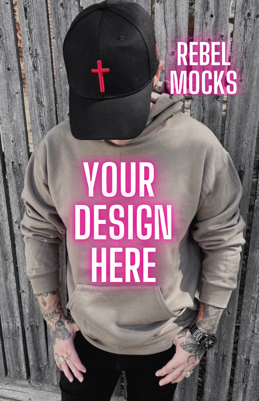 Mens Alt Style jerzee safari Hoodie Model Mock Up