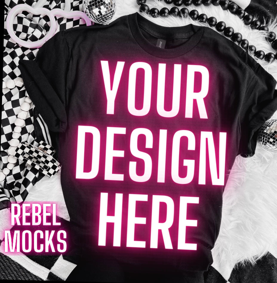 Black Alt Emo Grunge Goth Spooky Flat Lay Trending Mock Up