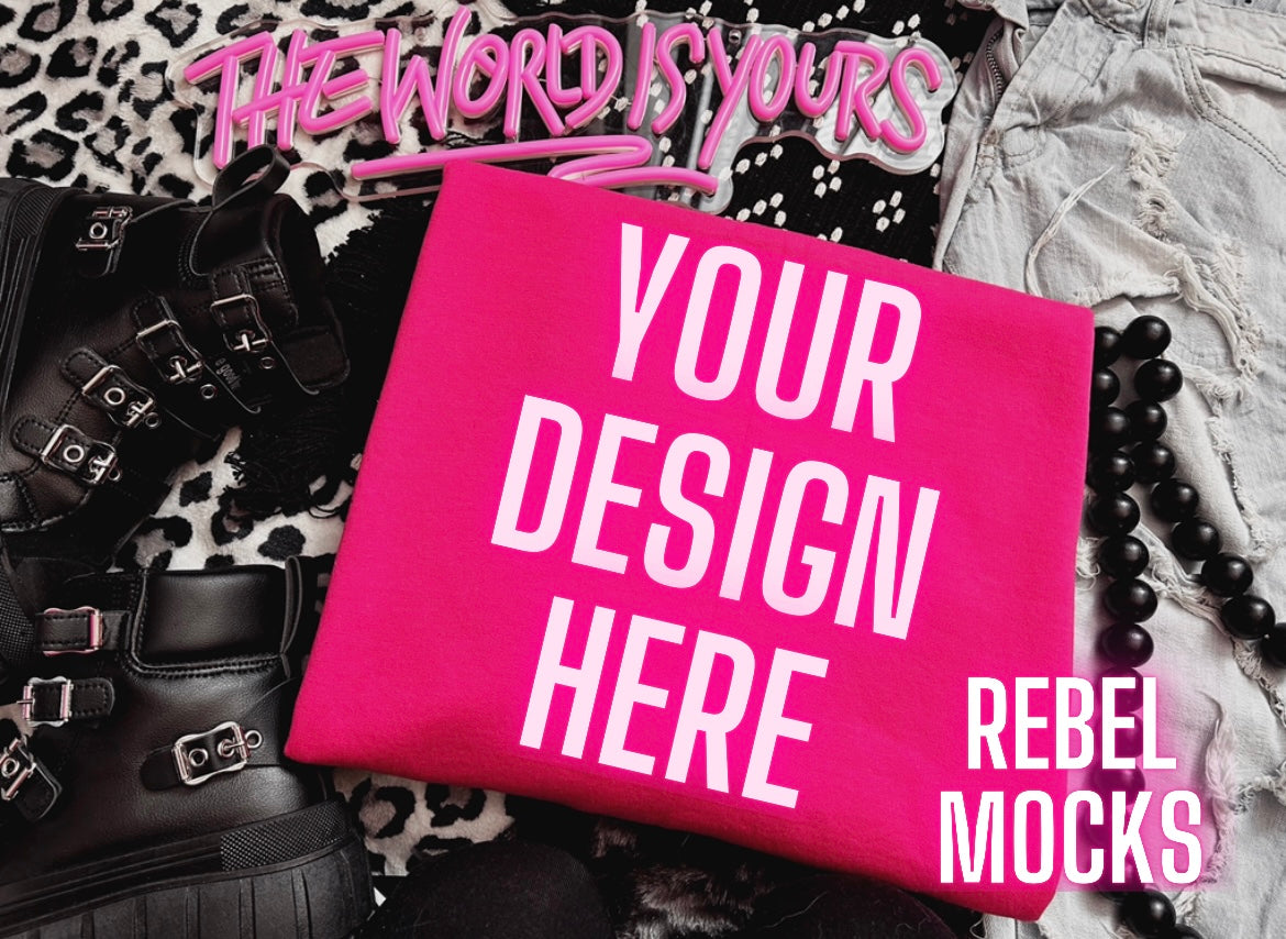 Heliconia Edgy Alt Trendy Mock Up flat Lay