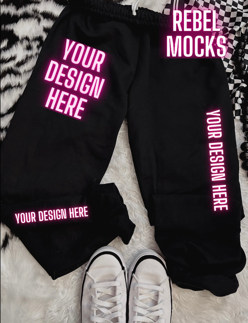 Gildan Black sweats flat Lay Mock Up TRENDING VIBES