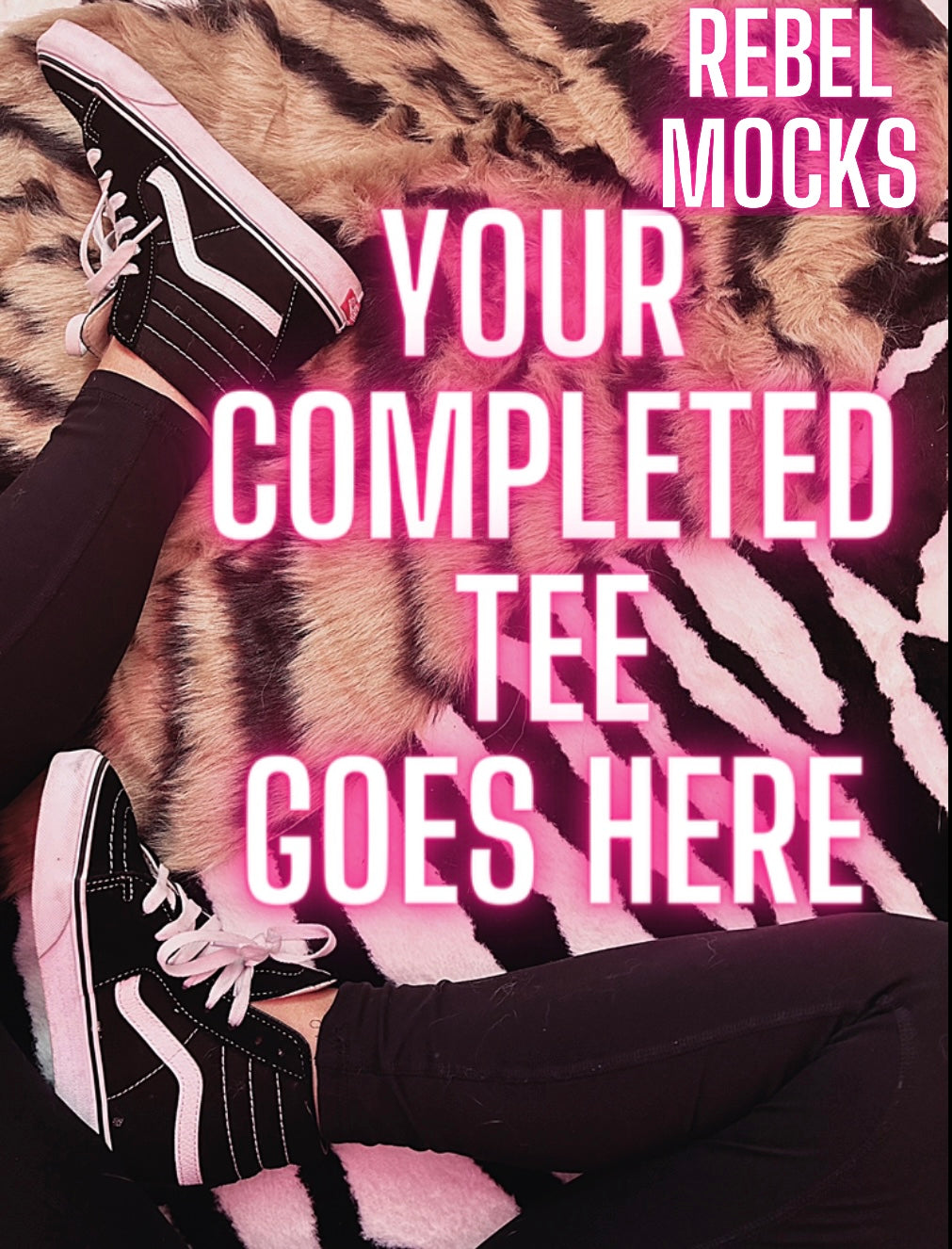 Blank Trendy YOU ADD YOUR TEE Flat Lay Mock Up