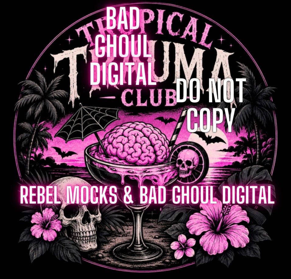 Tropical Trauma| PNG DOWNLOAD | Black Fabric Only