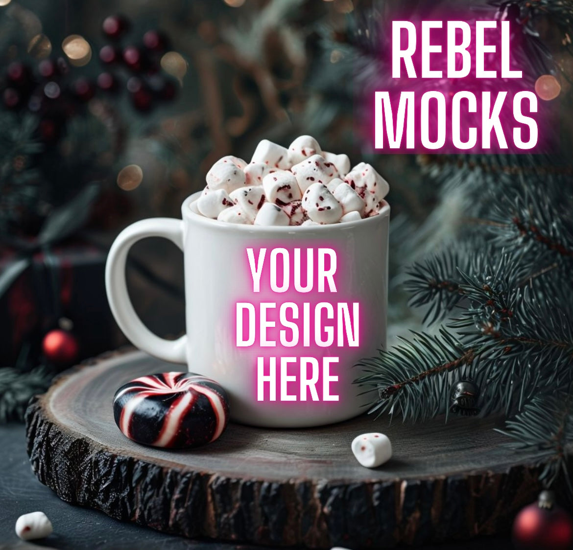 Spooky Christmas Mug Mock Up TRENDING