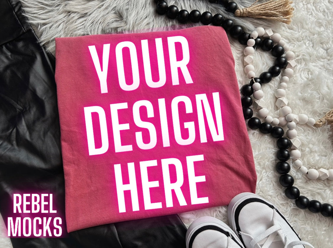 Comfort Colors Brick Flat Lay Mock UP