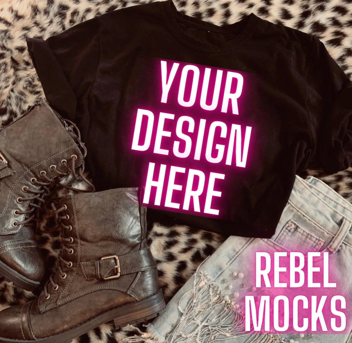 Black Tee flat lay Mock Up