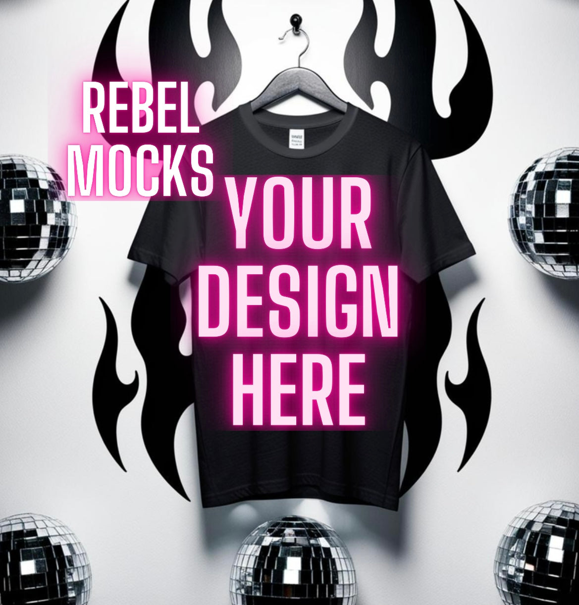 Black Tee Edgy Trendy Mock Up