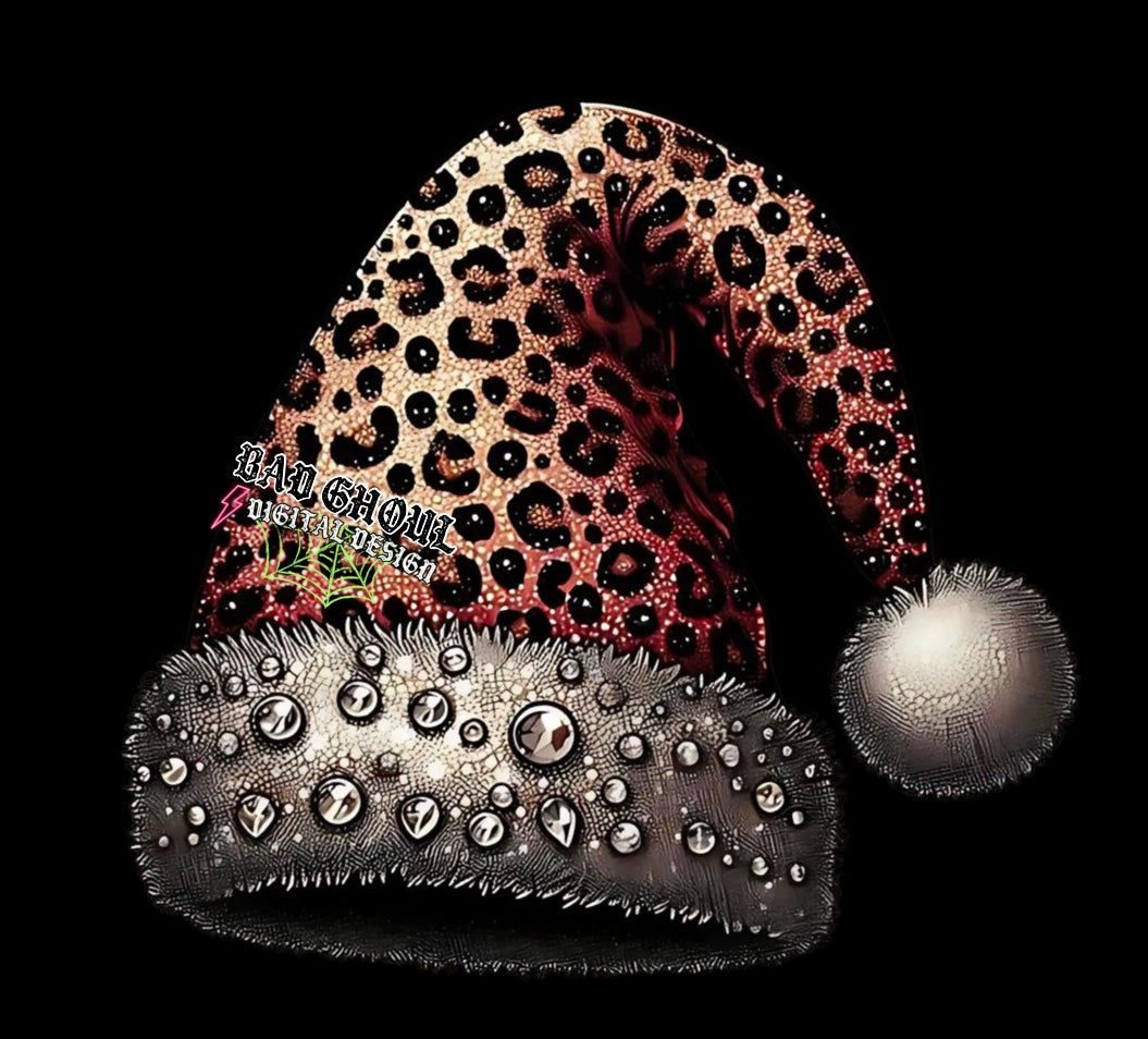 Vintage Faux Bling Santa Hat PNG Download