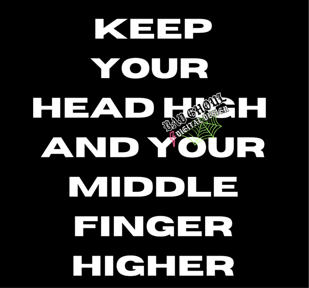 Keep Your Head High PNG Download black and white 2 files