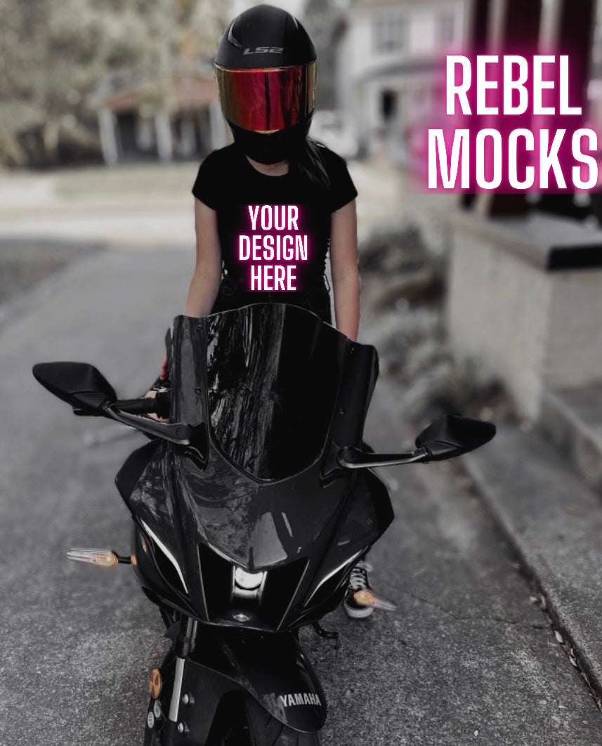 Yamaha Rocket Baddie Black Crop Model Mock Up
