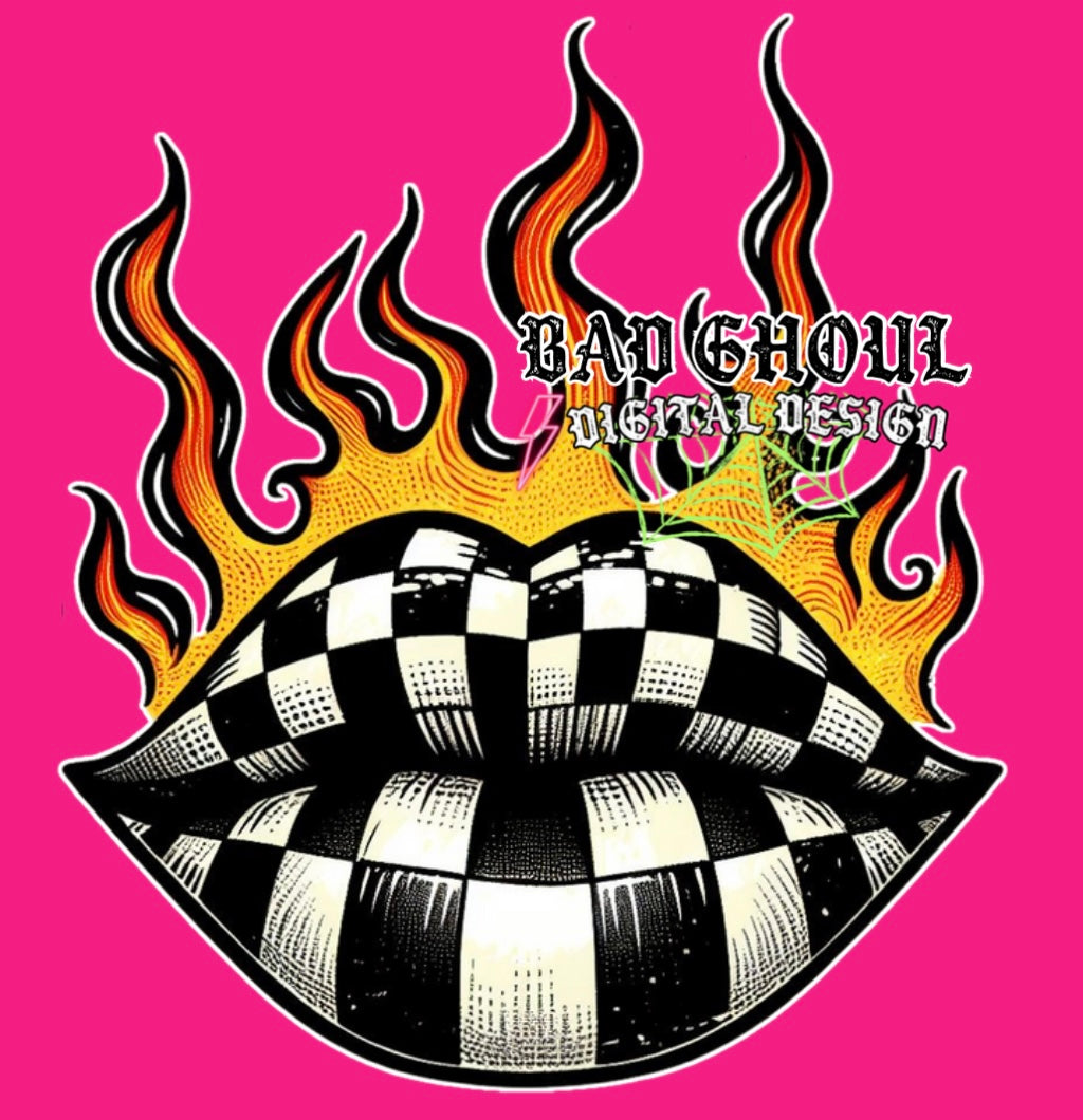 Checkered Lips PNG Download