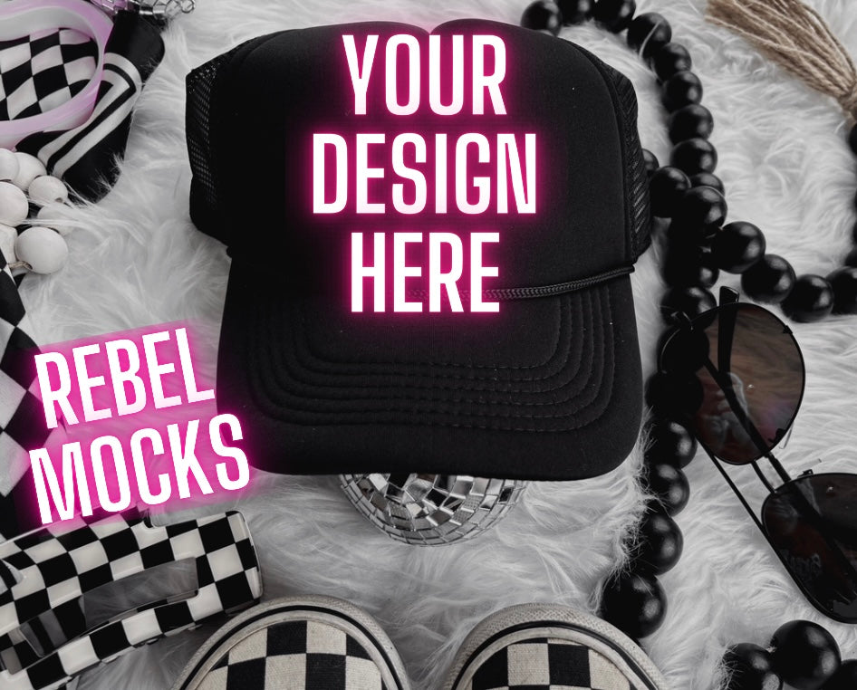 Black Alt Emo Grunge Goth Spooky Flat Lay Trending Mock Up