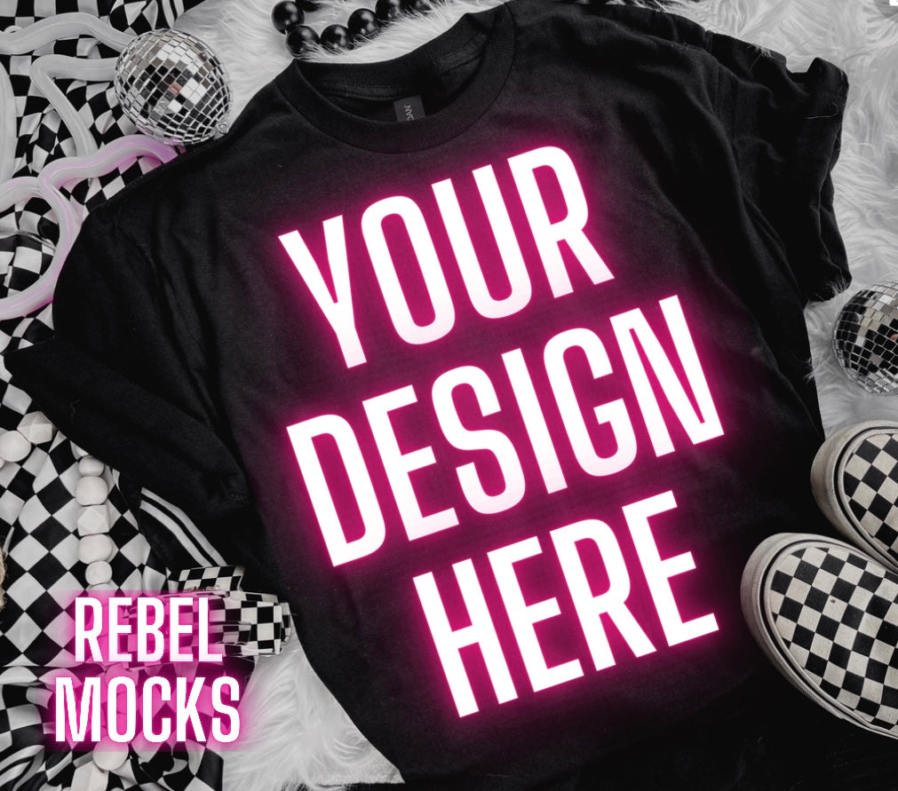 Black Alt Emo Grunge Goth Spooky Flat Lay Trending Mock Up