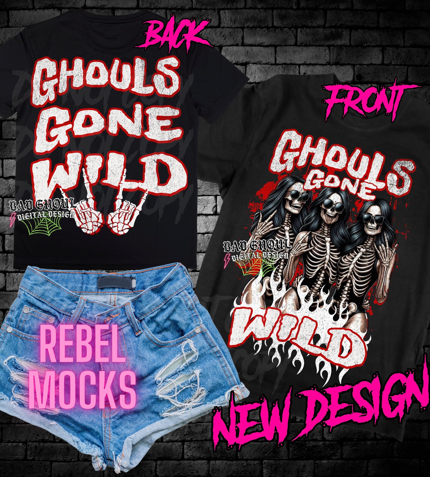 Ghouls Gone Wild Front & Back PNG Download