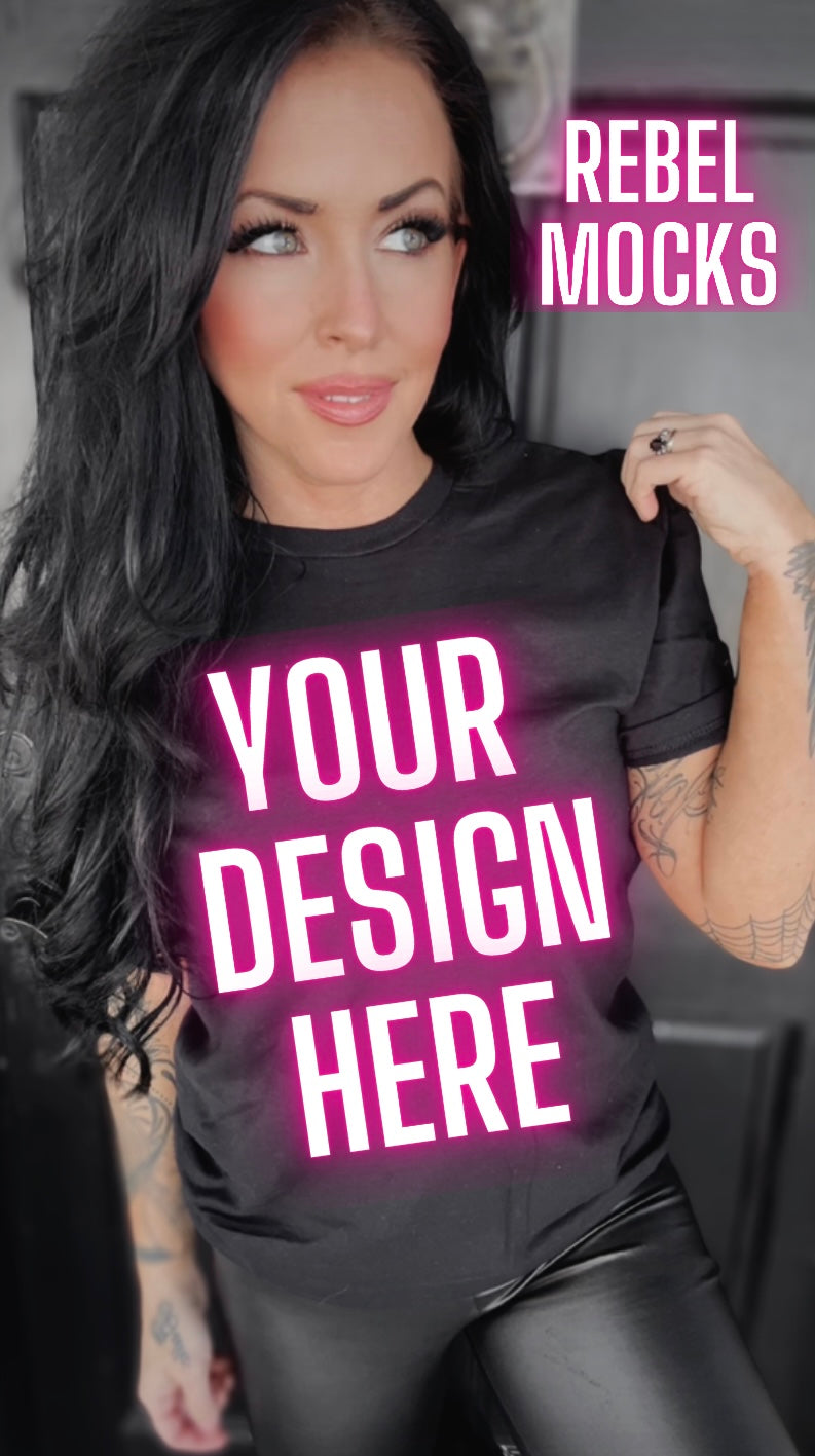 Edgy Black Tee Model Alt Vibes Mock Up