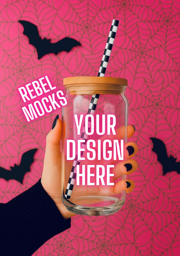 Glass Cup Goth Edgy Alternative Mock Up