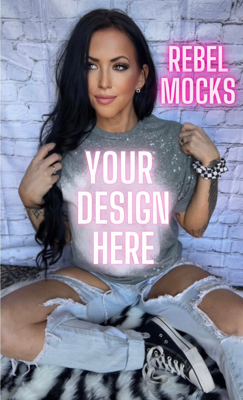 Bleach Softstyle Heather Green Mock UP Bundle 4 Mocks