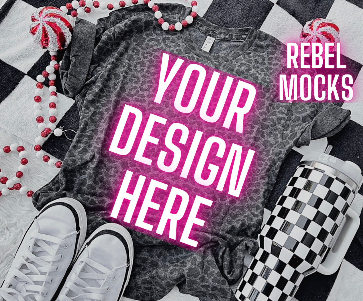 Black Leopard LAT Holiday Flat Lay Mock Up