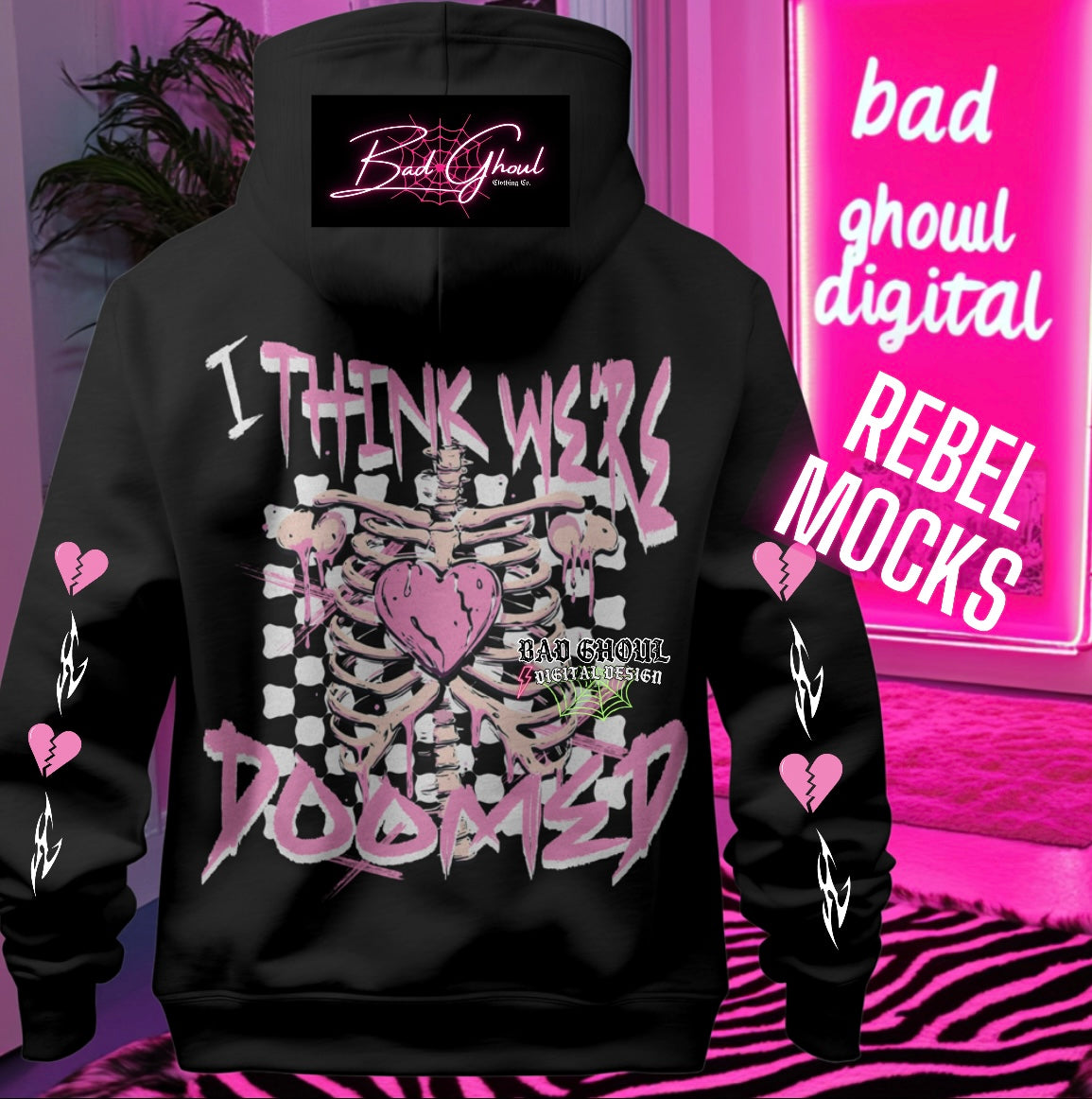 Exclusive Doomed + Sleeve PNG Download - Black Fabric is best!