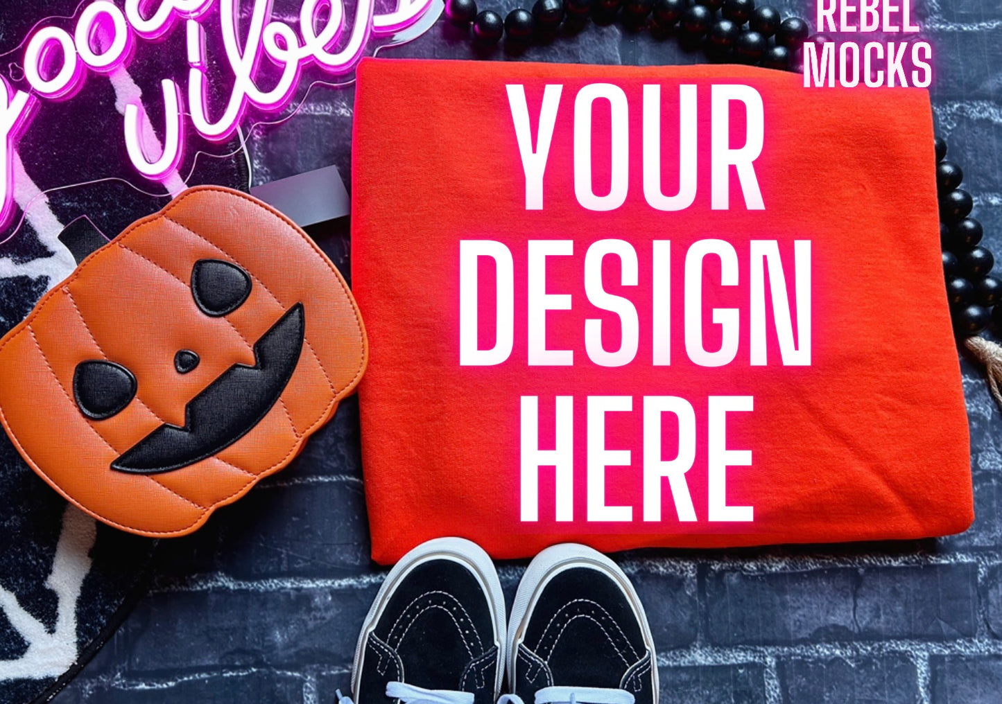 Orange Gildan Crew Flat Lay Tee Mock TRENDING