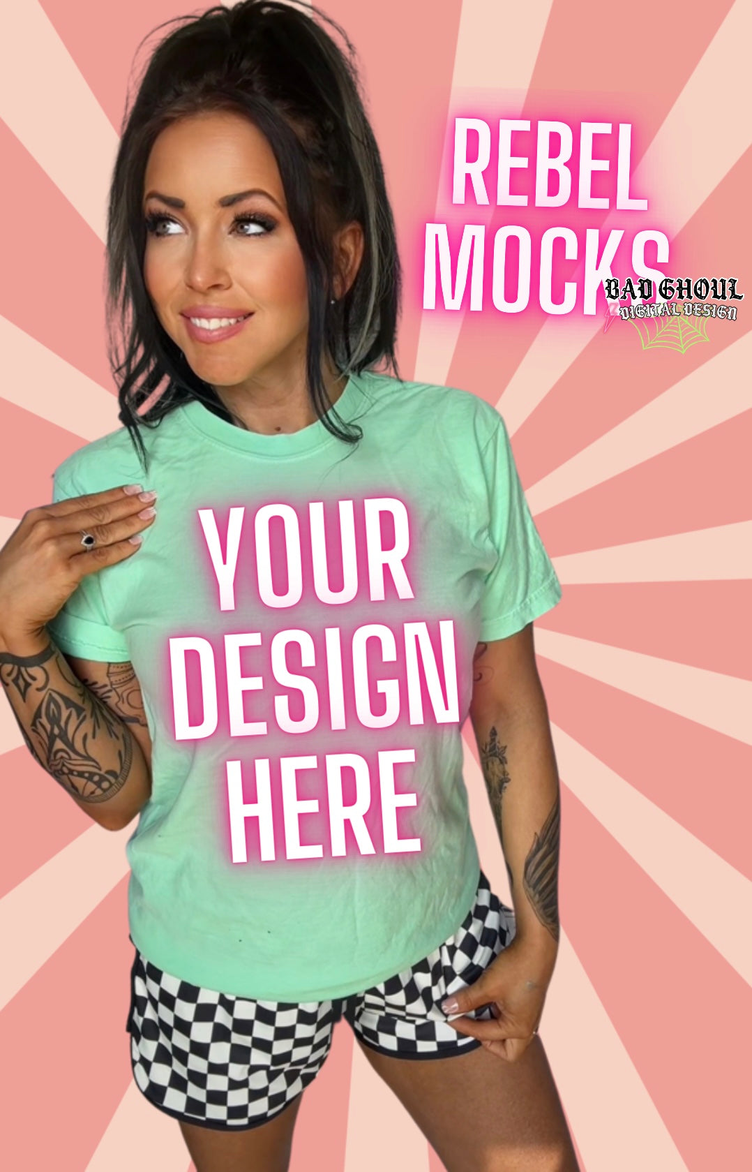 Teal Tee IRL Model Mock Up TRENDING