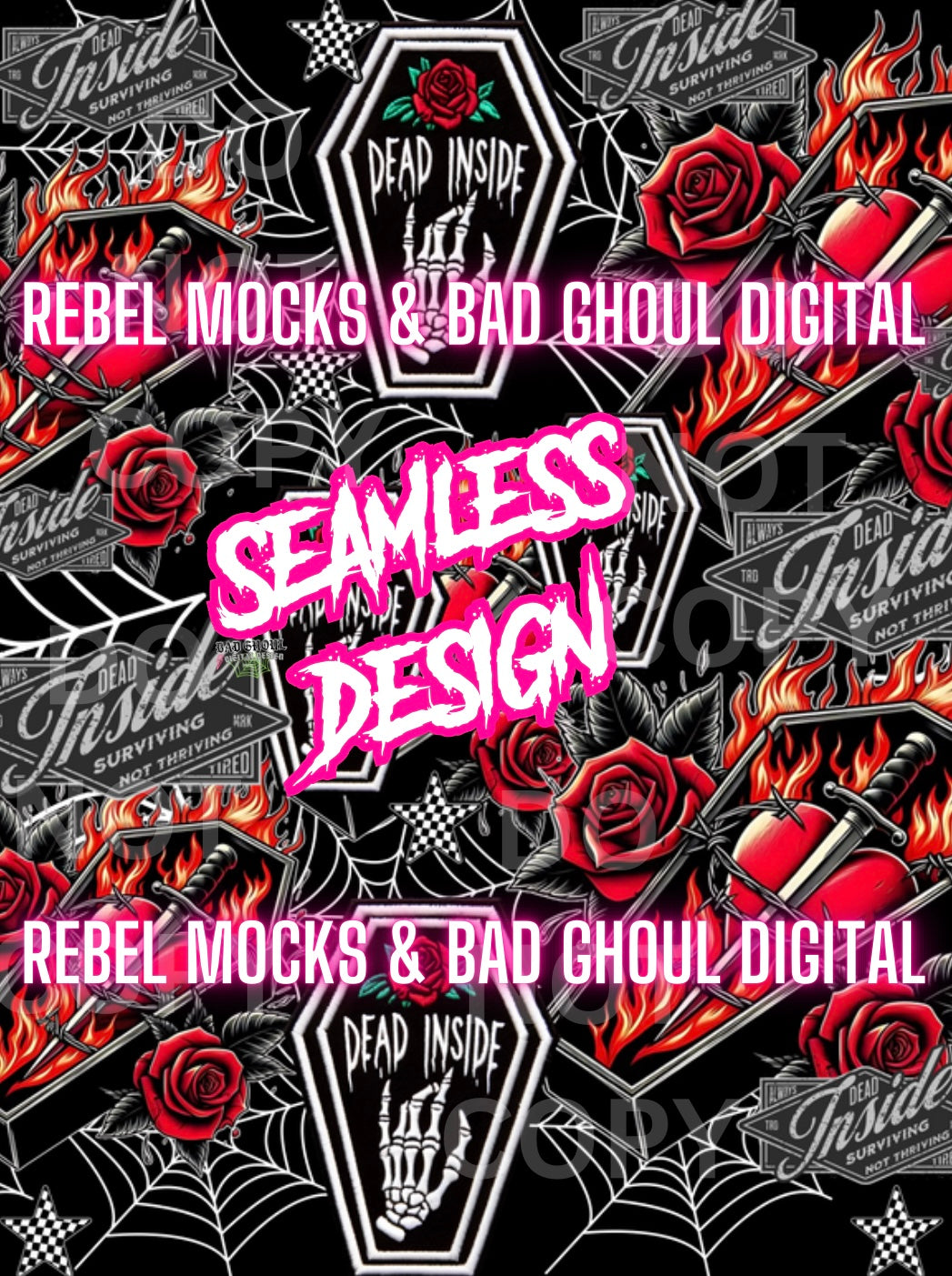 Dead Inside Seamless PNG Download