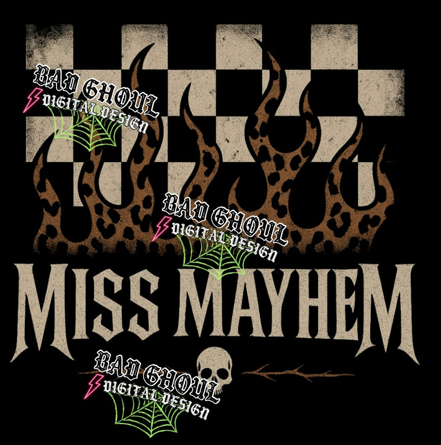 Miss Mayhem PNG DOWNLOAD Black Fabric Only