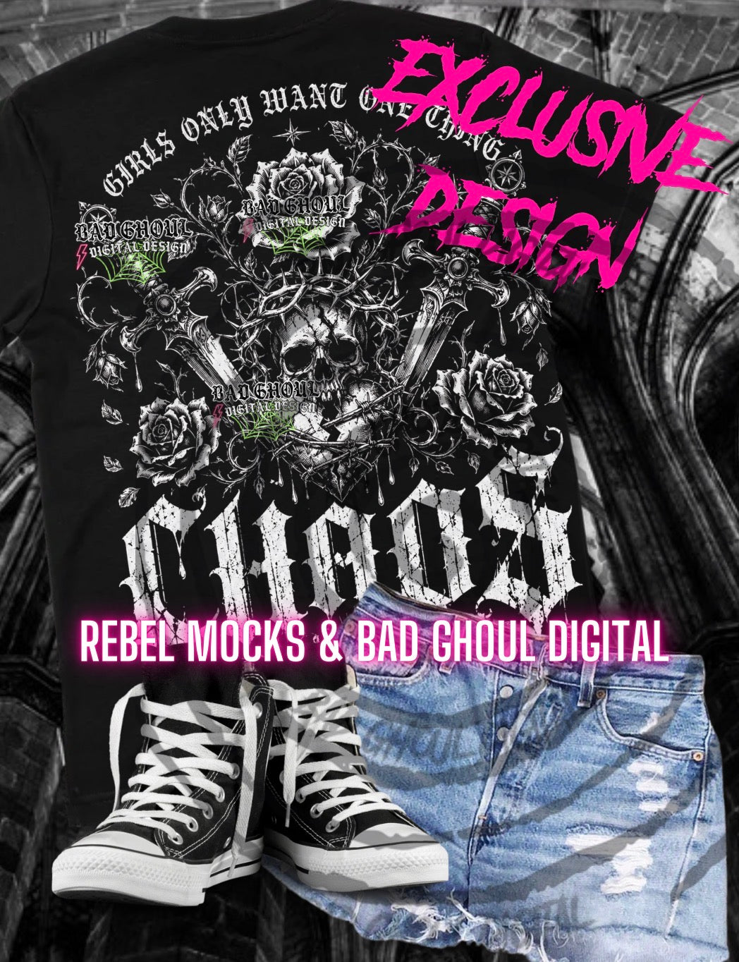 EXCLUSIVE | Chaos| PNG DOWNLOAD| Black Fabric