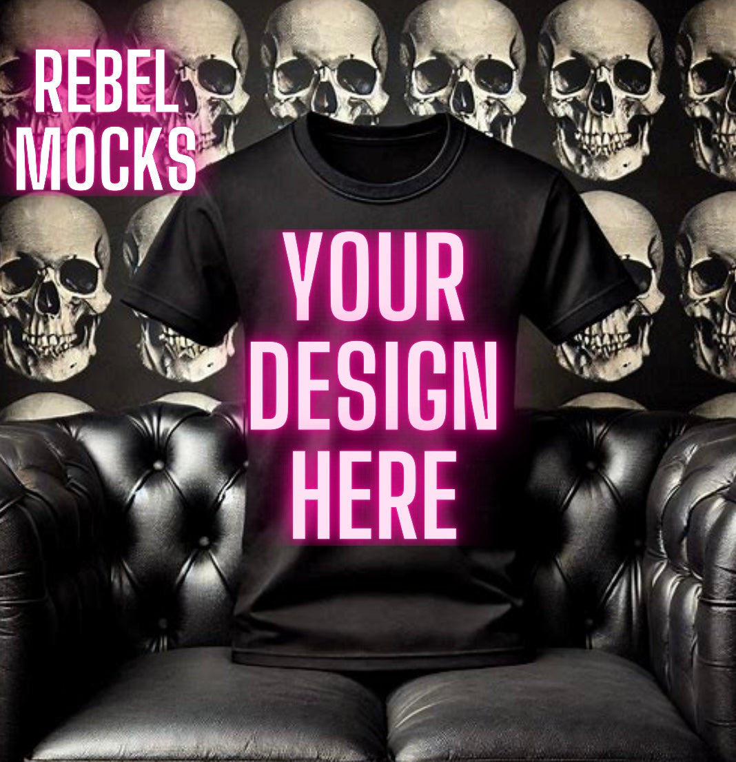 Black Tee Alternative Flat Lay Mock Up