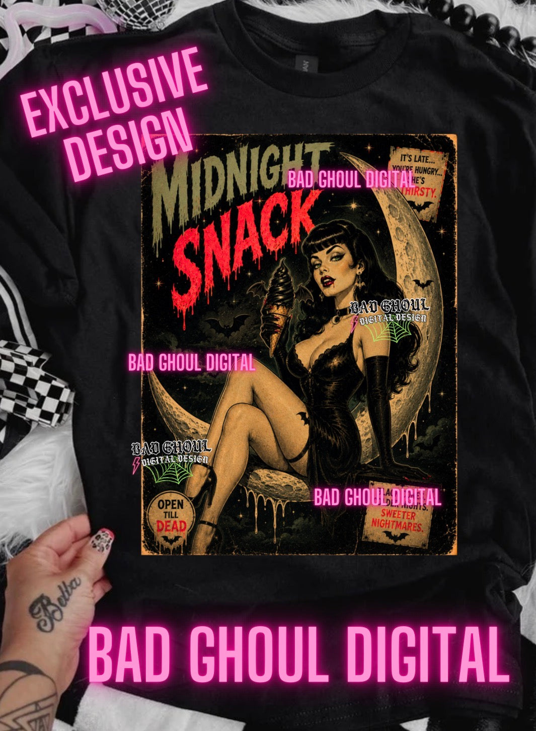 EXCLUSIVE | Midnight Snack| PNG DOWNLOAD| Black Fabric