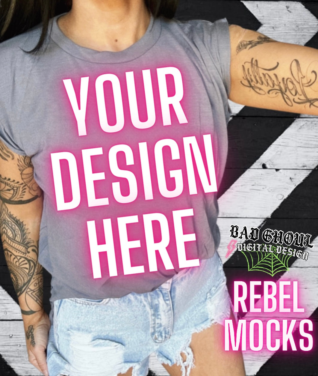 Bella Canvas Storm Rolled Sleeve Muscle Tank IRL Model Mock Up
