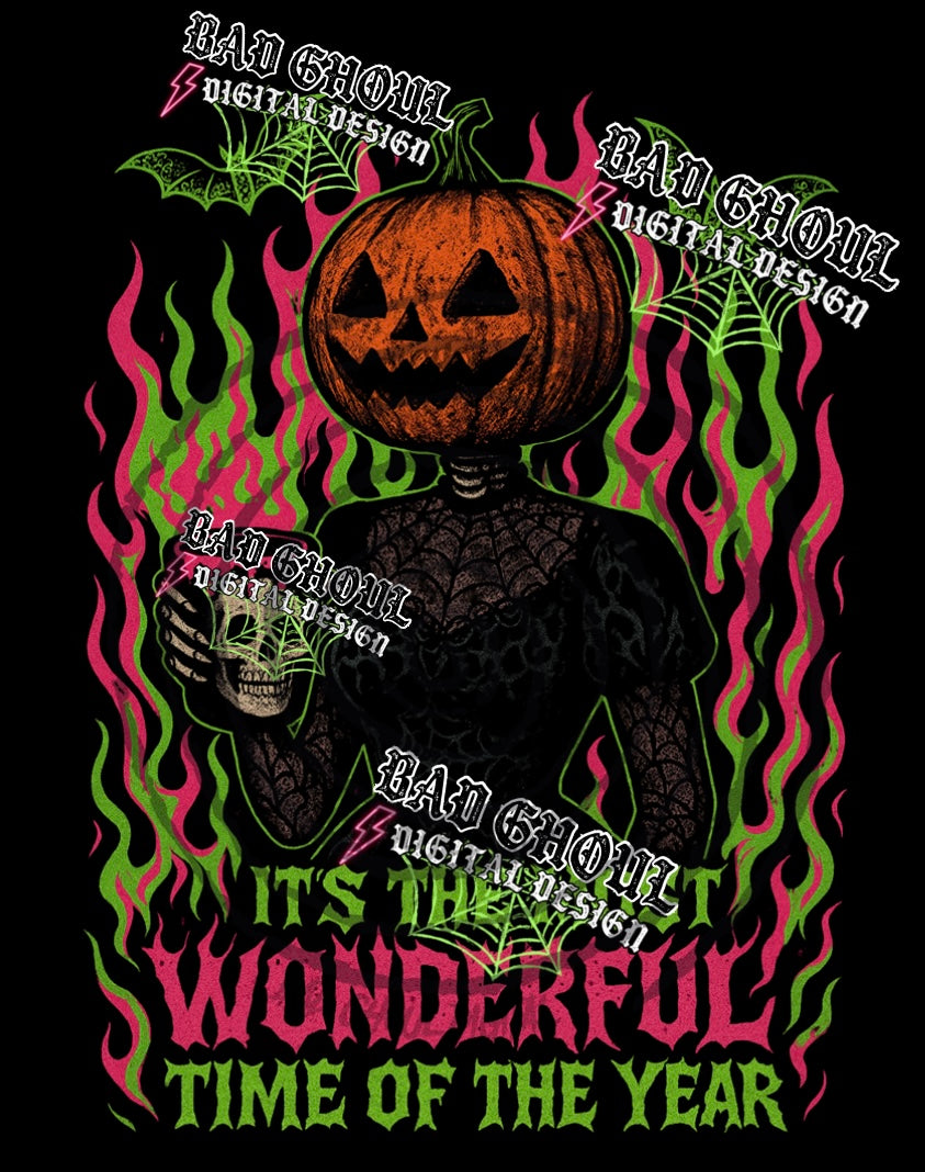 The Most Wonderful Time-PNG DOWNLOAD Black Fabric Only
