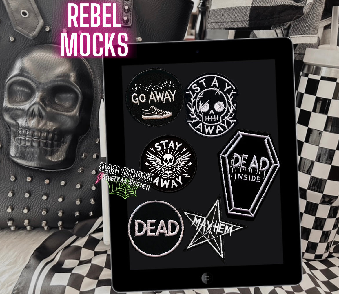 Faux embroidered patch bundle PNG Download