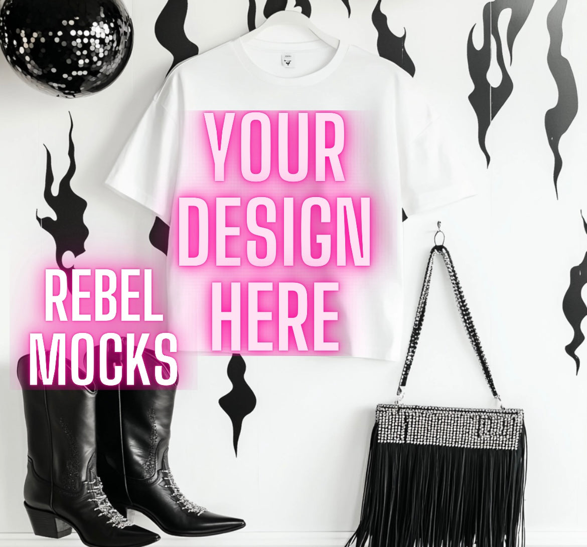 White Tee Edgy Trendy Mock Up