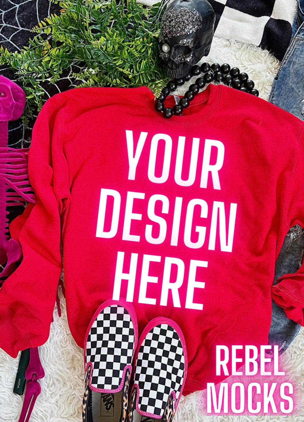 Red Flat Lay Mock Up TRENDING