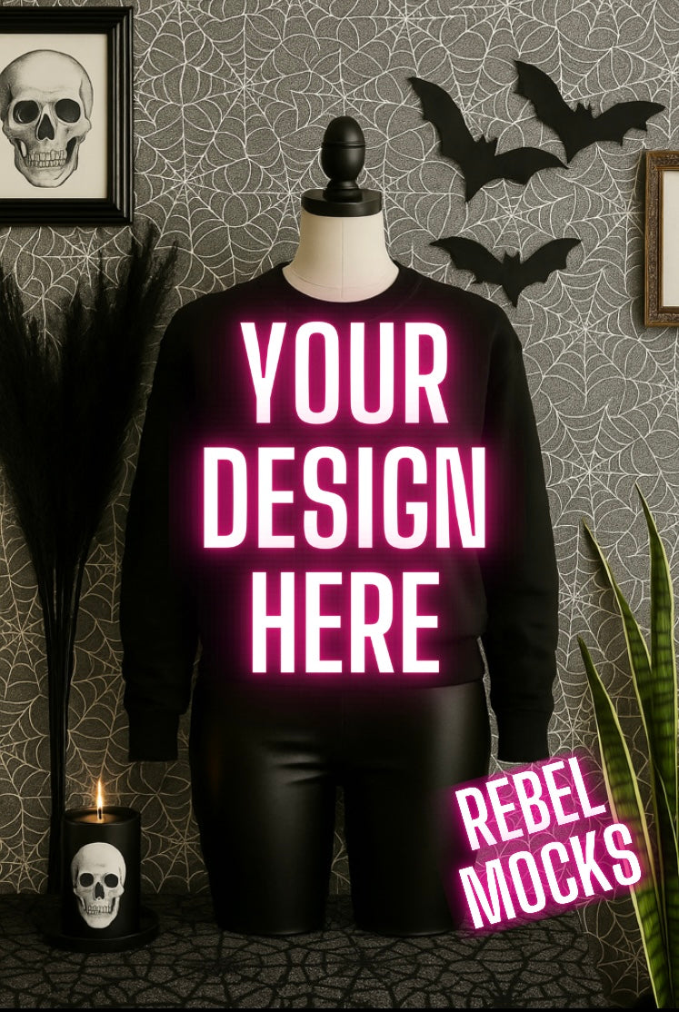 Black Sweatshirt Goth Edgy Alternative Mock Up