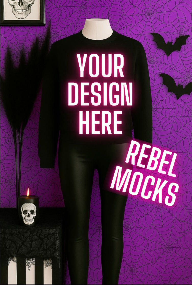 Black Sweatshirt Goth Edgy Alternative Mock Up