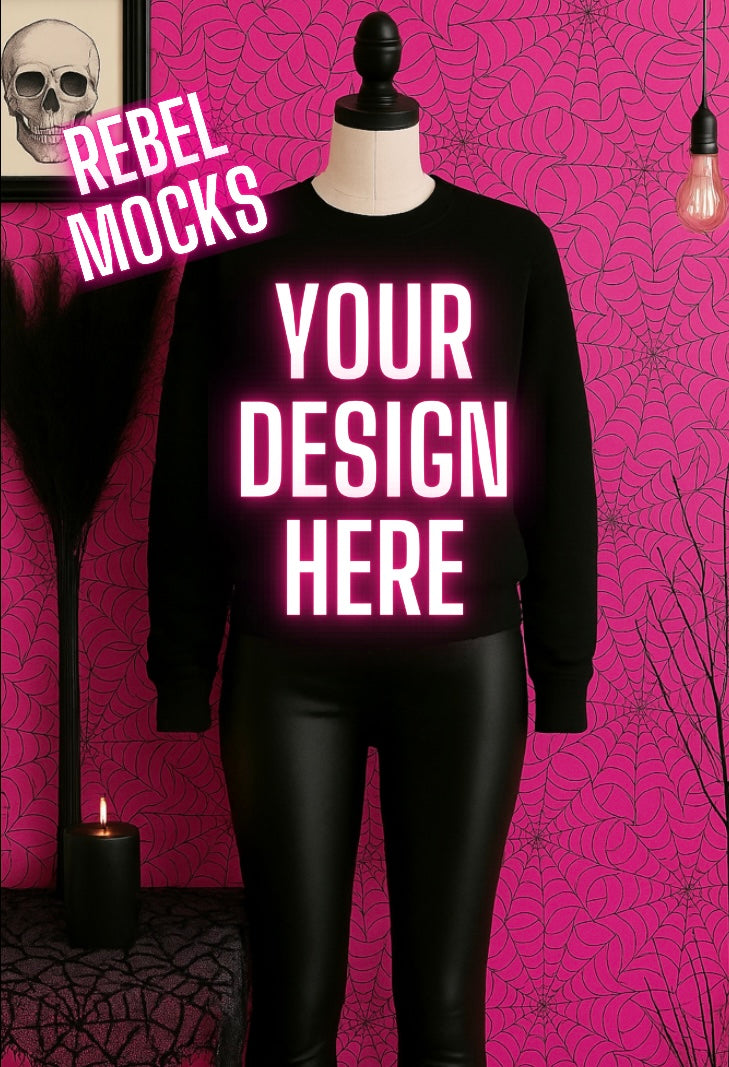 Black Sweatshirt Goth Edgy Alternative Mock Up
