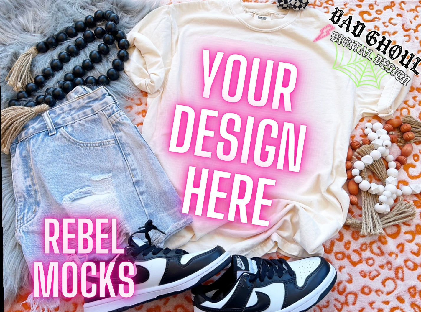 CC Ivory Boho Vibes TRENDING Flat Lay Mock up