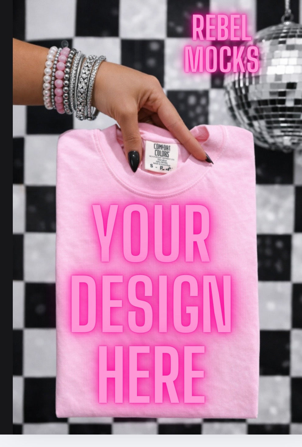 Comfort Colors Light Pink| Edgy Alternative Mock Up