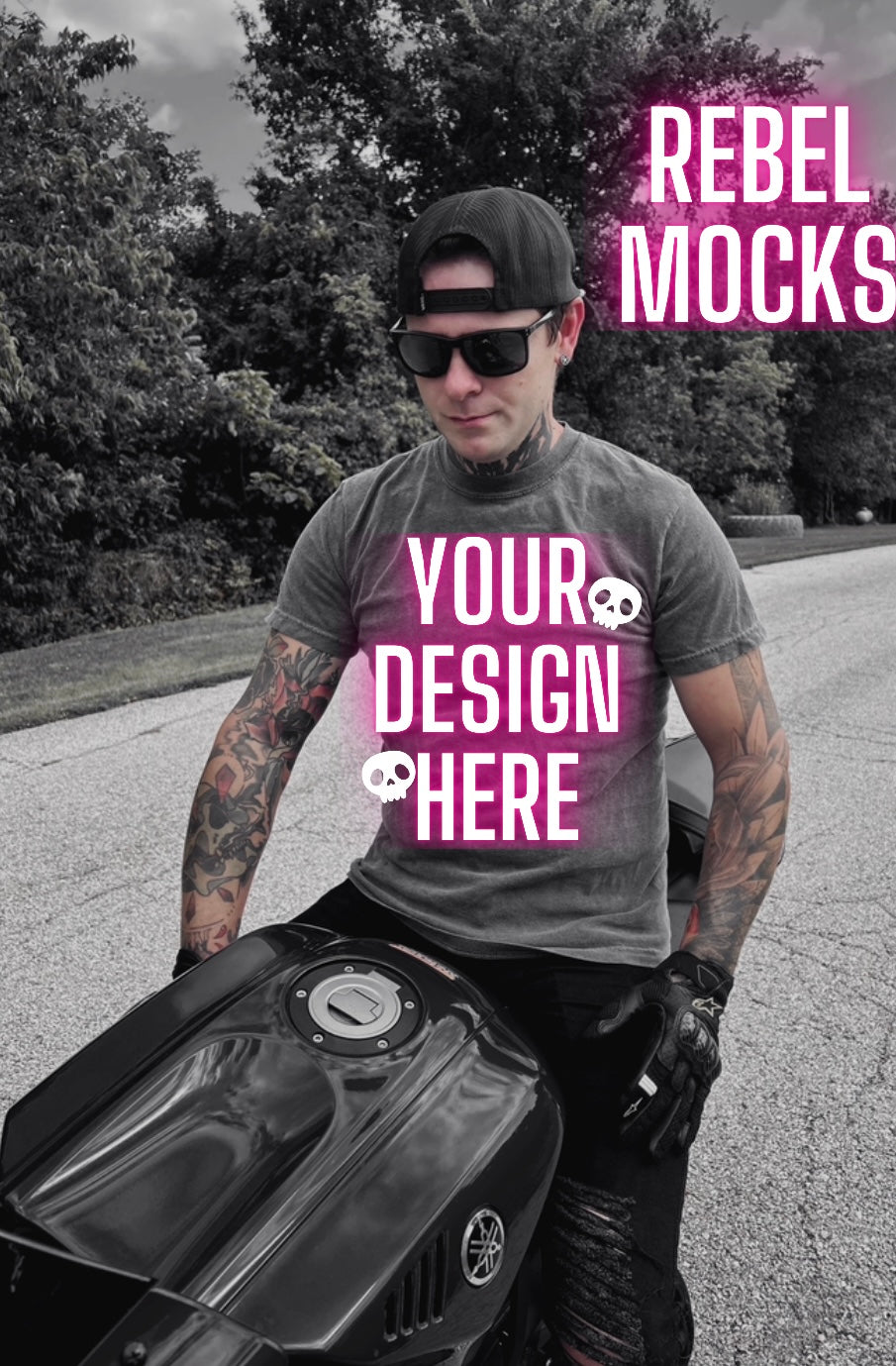 MOTO Mens Pepper Tee Edgy Trendy Mock Up