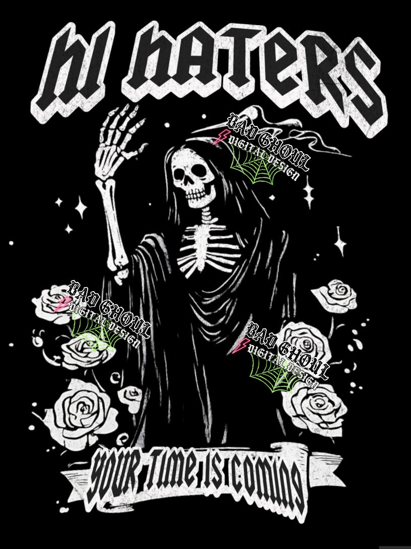 Hi Haters- Black Fabric Only PNG Download