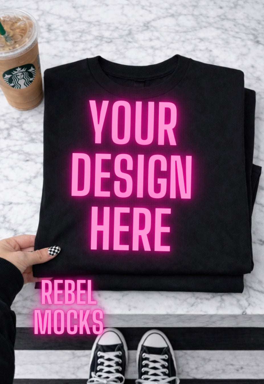 Black Tees| Edgy Alternative Mock Up